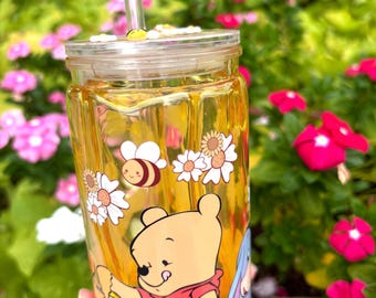 Vaso de bola de nieve de Winnie the Pooh / Goteo de miel 16 oz