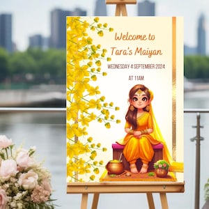 Maiyan Ceremony, Maiyan Singage, Haldi Template, Haldi Ceremony Sign, Pithi Sign, Vatna invites, Digital, Printable Signage
