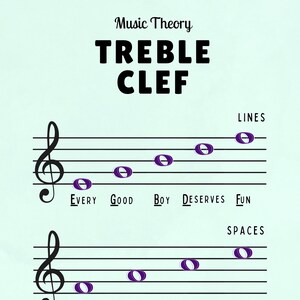 Clef Posters for Music Theory (Treble, Bass, Alto)