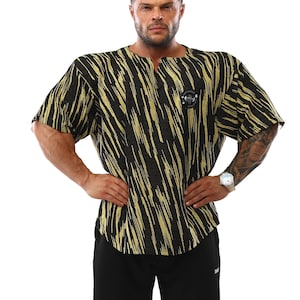 Men&#39;s T-Shirt (Oversized) Bodybuilding, Cardio and Powerlifting Rag Top Tee and Plus Size T-Shirt