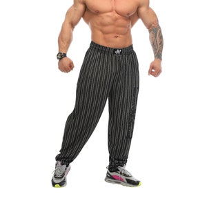 Striped Bodybuilding Baggy Workout Pants