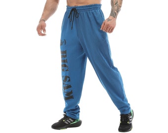 Men's Baggy Sweatpants With Zippered Pockets , Oldschool Gym Muscle Pants  Gift for Bodybuilders 