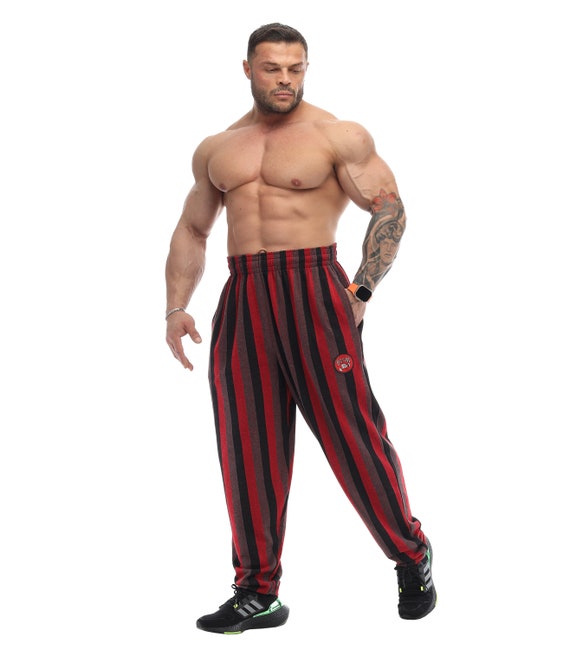 Men's Baggy Sweatpants With Pockets, Oldschool Gym Muscle Pants