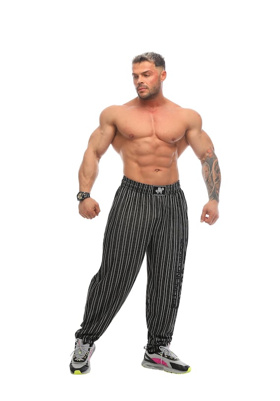 Muscle Alive Mens Gym Baggy Pants for Bodybuilding Fitness Sports Trousers  and