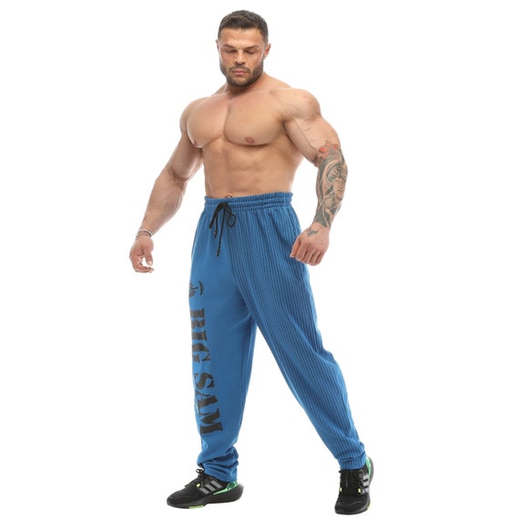 Men's Baggy Sweatpants With Pockets, Oldschool Gym Muscle Pants