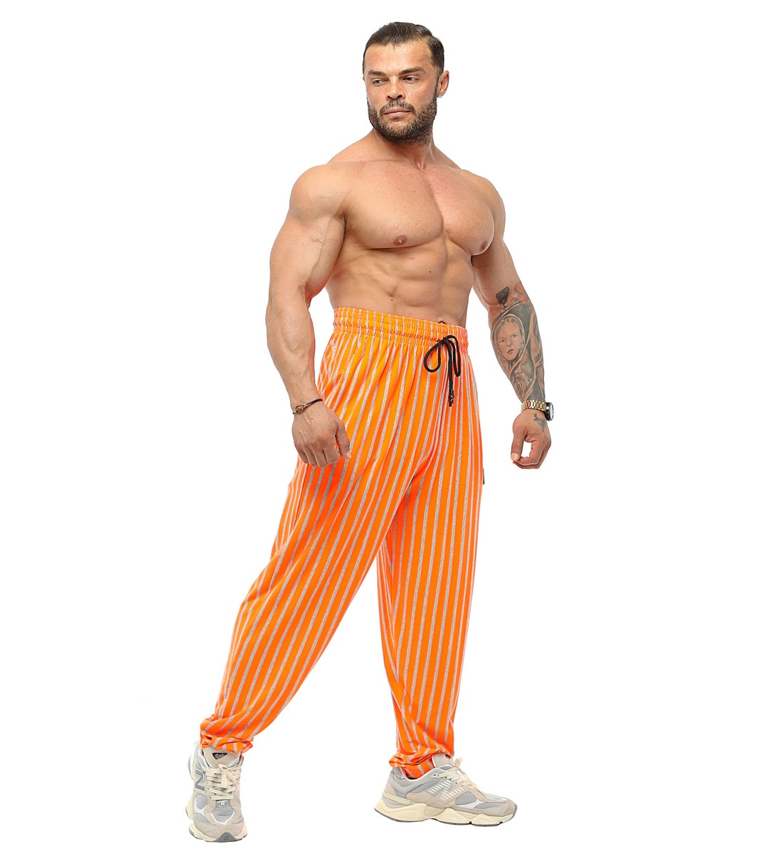 Men's Baggy Sweatpants with Pockets, Oldschool Loose Fit Gym Muscle Pants  Gift For Bodybuilders