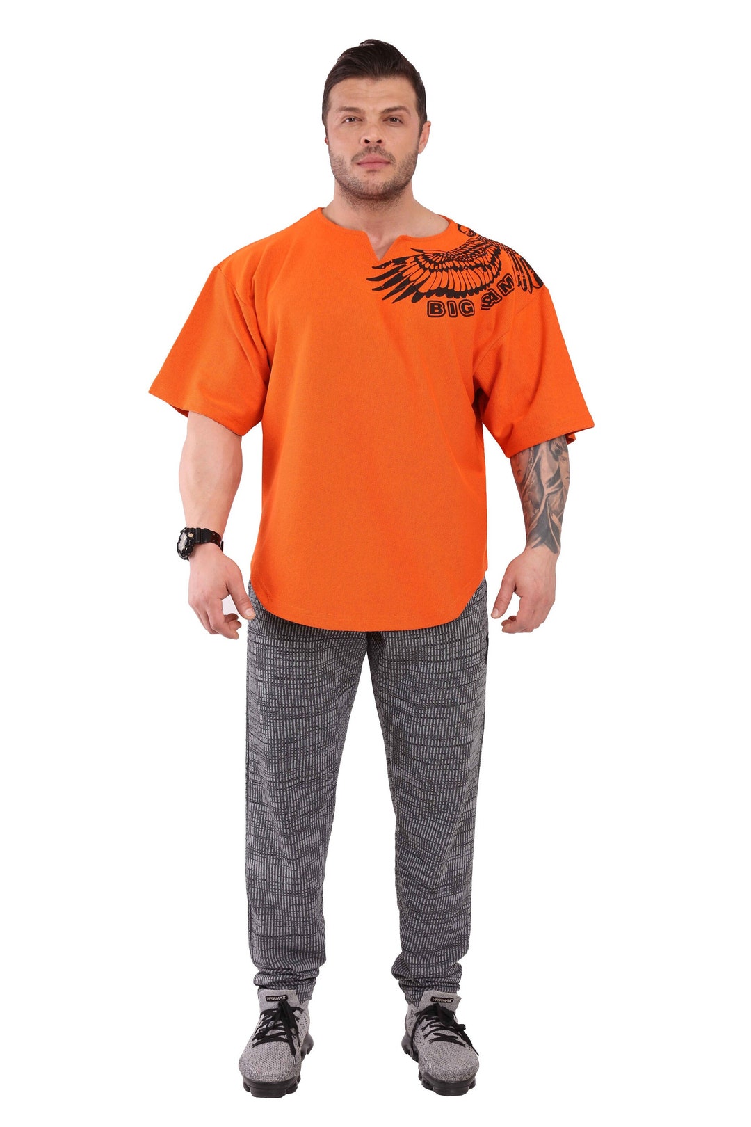 Mens Oversized Gym T-shirt - Oldschool Rag Top for Bodybuilders BGSM - Etsy