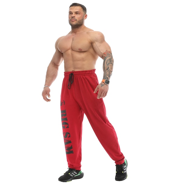 Men's Baggy Sweatpants With Pockets, Oldschool Gym Muscle Pants