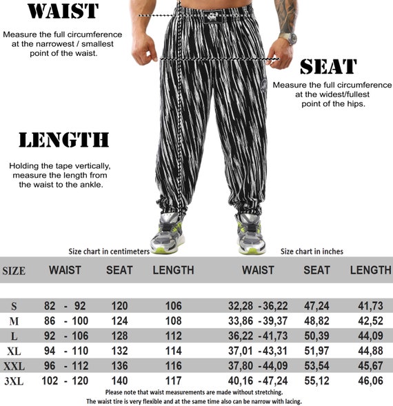 Men's Baggy Sweatpants With Zippered Pockets , Oldschool Gym Muscle Pants  Gift for Bodybuilders 