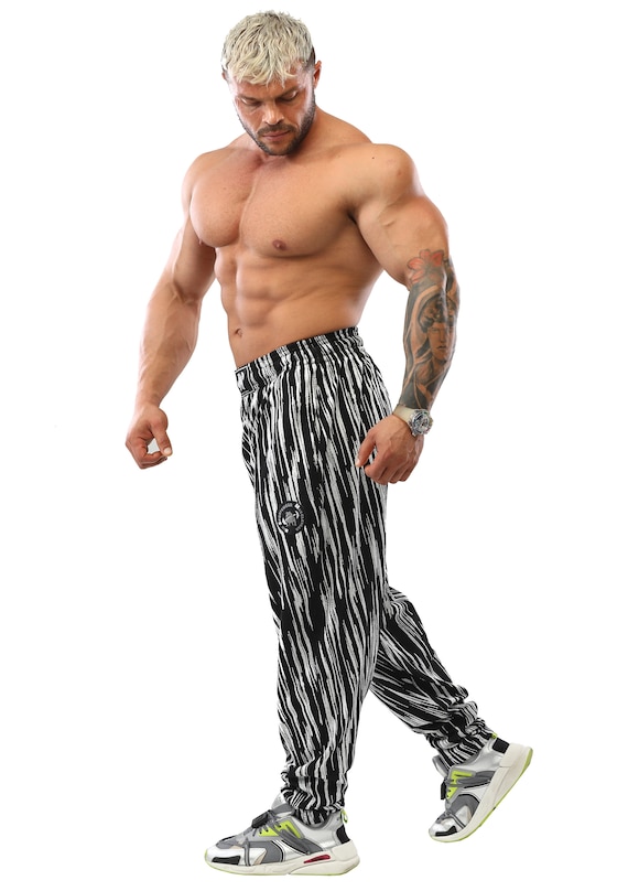 Buy Men's Baggy Sweatpants With Zippered Pockets , Oldschool Gym Muscle  Pants Gift for Bodybuilders Online in India 