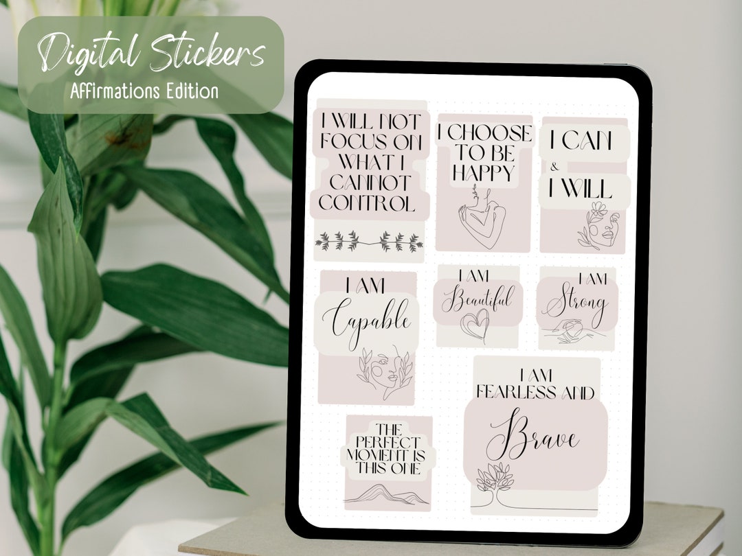Affirmation Stickers Digital Collection - Positive Words and ...