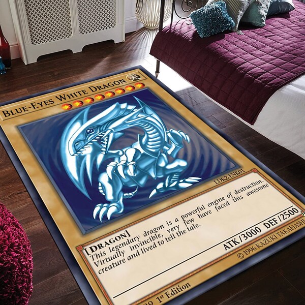 Blue Eyes White Dragon Rug Etsy