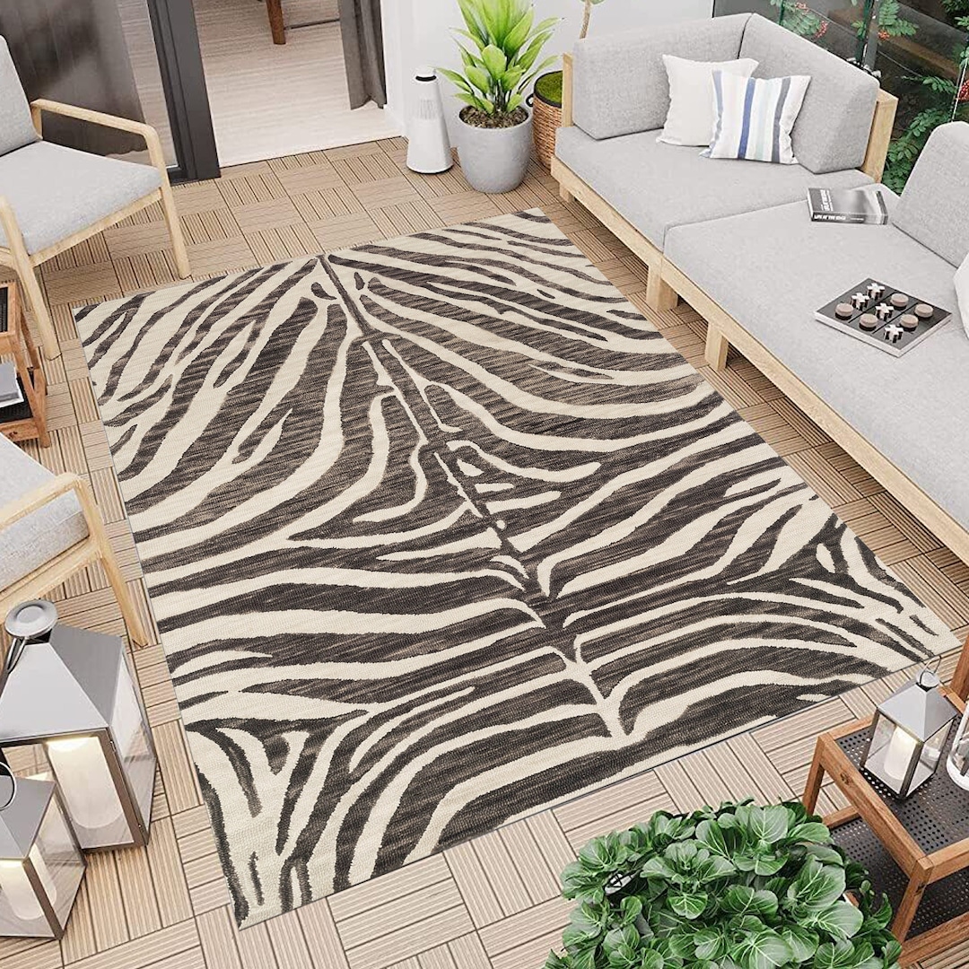 Zebra Area Rug Rectangular Zebra Rug Animal Print Rug Etsy