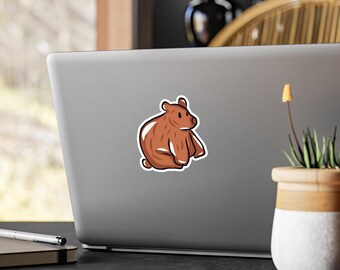 Brown Bear DieCut Vinyl Sticker, Mountain Aesthetic, Colorado Gift, Wild Bear Decal, Grizzly Bear Sticker, Wilderness Art Print, Hiking Gift