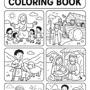 Christian Coloring Book for Kids - Printable Digital Download PDF