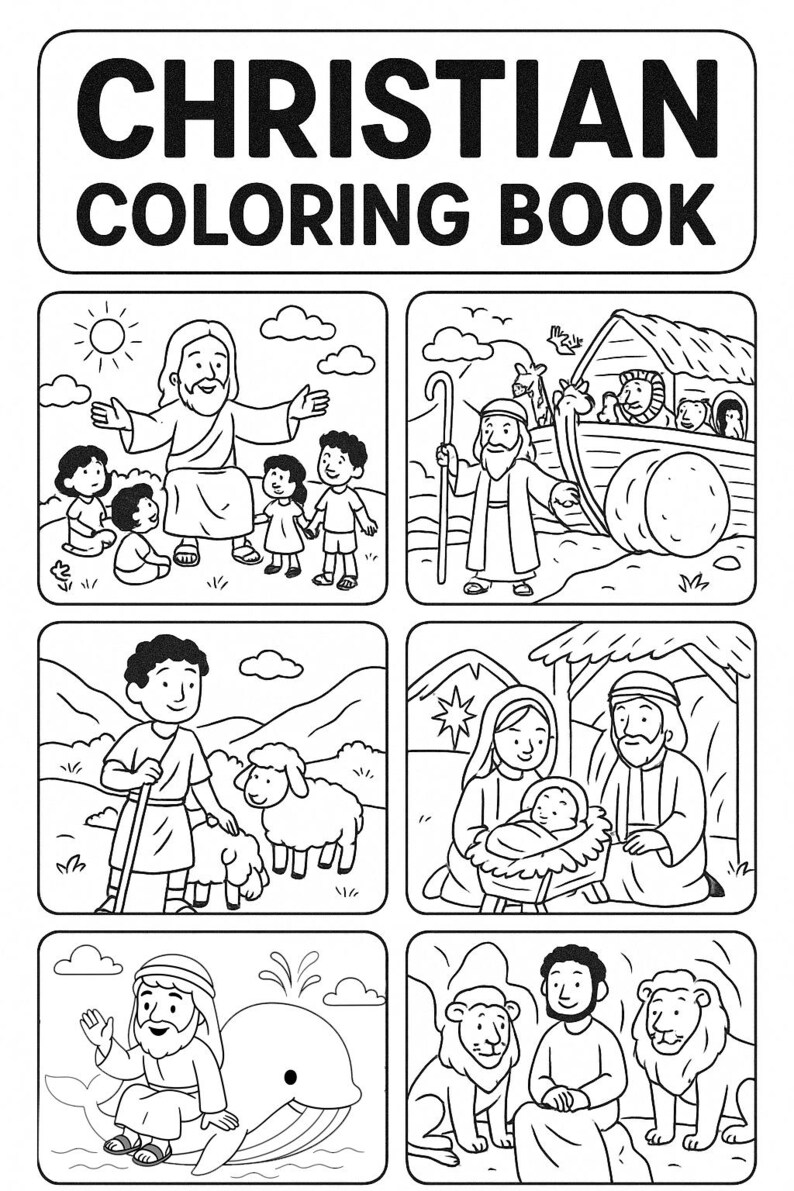 Christian Coloring Book for Kids - Printable Digital Download PDF - Etsy