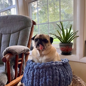 Handmade Crocheted Cozy Chenille Bed for Cats & Small Dogs| Super Soft| Pet Bed| Cat Bedding|  Crochet pet bed