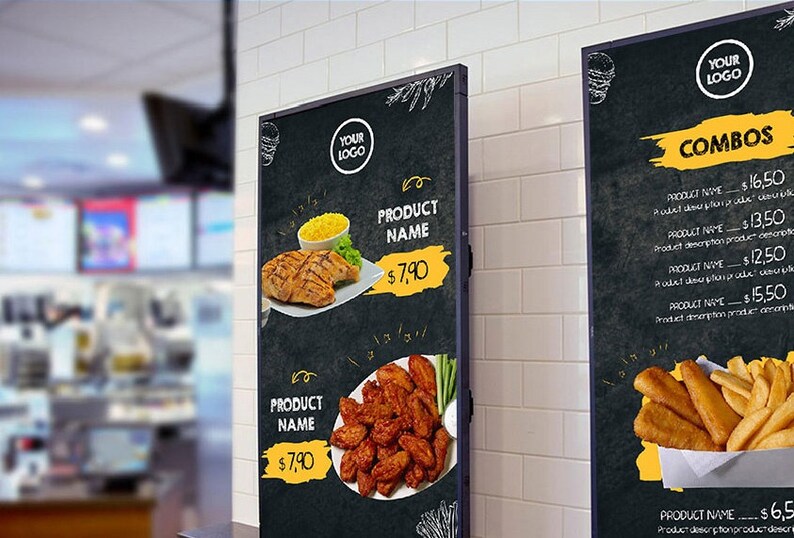 Single Menu Box Single Page Restaurant Menu #3 – Digital Signage Powerpoint Animated ...