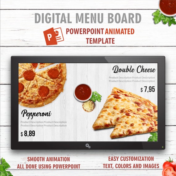 Digital Signage Powerpoint Food Presentation Animated Template - Etsy Digital Signage Powerpoint Food Presentation Animated Template - Etsy