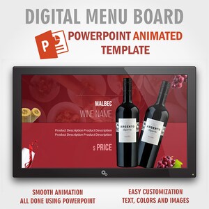Wine Shop – PowerPoint Animated Template (Digital Menu Board)