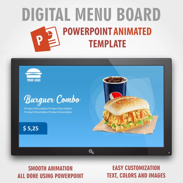 Digital Signage PowerPoint Food Presentation Animated Template