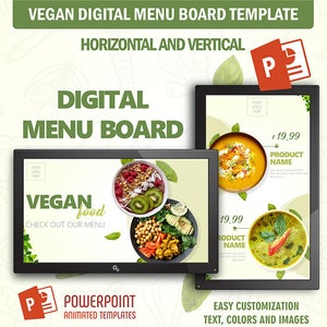 Vegan Menu – PowerPoint Animated Template (Restaurant Food Menu Board)