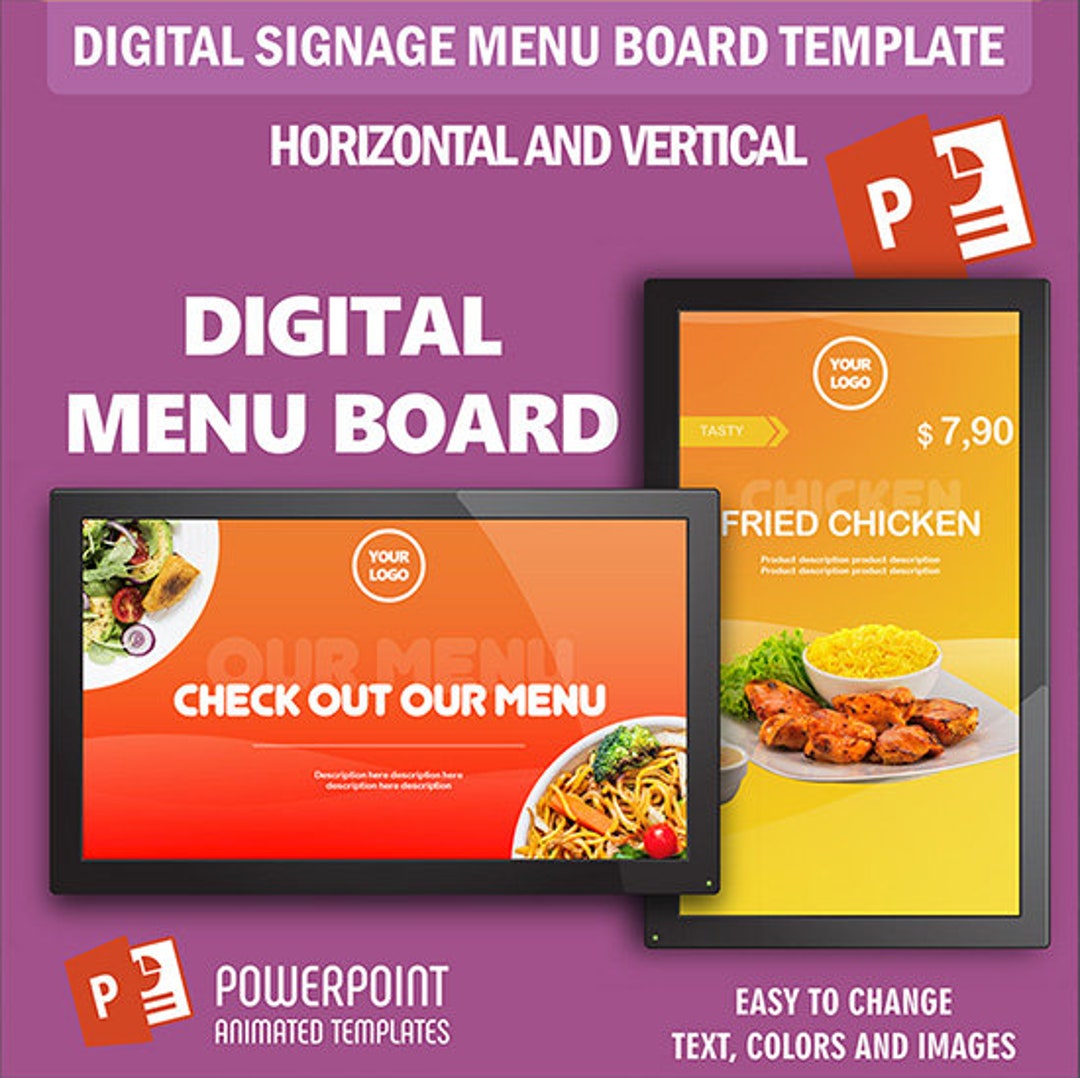 Restaurant Menu Board Digital Signage Powerpoint Animated Template Etsy Restaurant Menu Board Digital Signage Powerpoint Animated Template Etsy