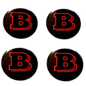 Set 4 Stück Brabus Center Radkappen Logo gewölbte Aufkleber Abziehbilder 20-80 mm