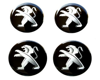 Set van 4 stuks. Peugeot Center Wheel Caps-logo hars koepelvormige stickers stickers 30-80 mm