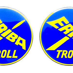 Lot de 2 pièces Stickers autocollants Eriba Troll Camping-car en forme de dôme en résine