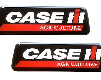 Set van 2 stuks. Case IH Agriculture-stickers met koepelvormige hars