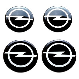 Set van 4 stuks. Naafdeksels logo hars koepelvormige stickers stickers Opel 20-80 mm