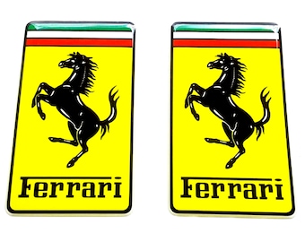 Lot de 2 pièces Stickers autocollants en résine Ferrari logo en forme de dôme