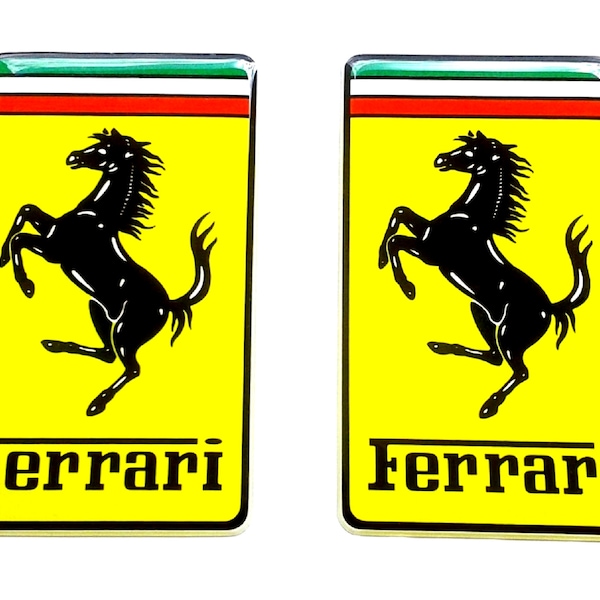 Set van 2 stuks. Ferrari hars koepelvormige stickers emblemen logo