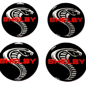 Set van 4 stuks. Shelby Cobra Center Wheel Caps-logo hars koepelvormige stickers stickers 30-80 mm
