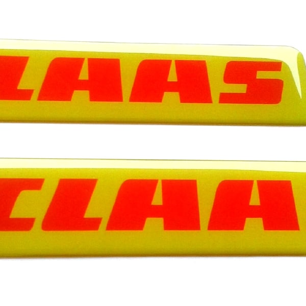 Set 2 Stk. Claas Harz gewölbte Aufkleber Abziehbilder Logo grün