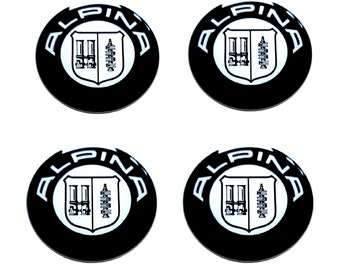 Set van 4 stuks. Alpina Center Wheel Caps logo hars koepelvormige stickers stickers 30-80 mm