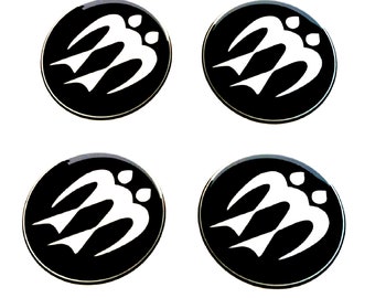 Knaus, Resin Domed Stickers: Wheel Center Cap, Logo, Motorhome, 20-80mm, (Set of 4)