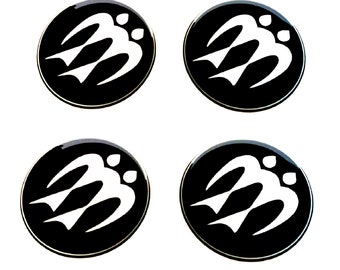 Set van 4 stuks. Knaus Camper Center Wieldoppen logo hars koepelvormige stickers stickers 30-80 mm