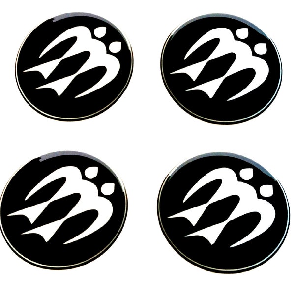 Set van 4 stuks. Knaus Camper Center Wieldoppen logo hars koepelvormige stickers stickers 30-80 mm