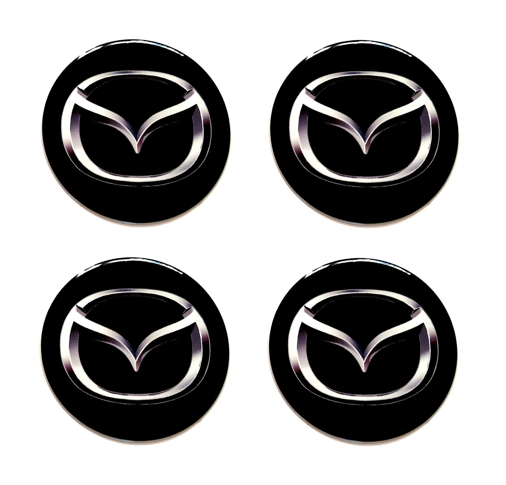 Set of 4 pcs. Mazda Center Wheel Caps logo resin domed stickers decals 20-80mm