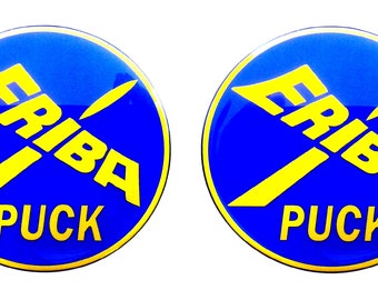 Set van 2 stuks. Eriba Puck Camper-logo hars koepelvormige stickers stickers