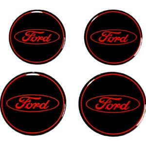 Set van 4 stuks. Ford naafwieldoppen logo hars koepelvormige stickers stickers A 20-80 mm