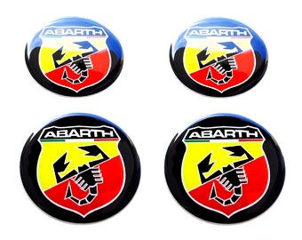 Set van 4 stuks. Abarth Center Wheel Caps-logo hars koepelvormige stickers stickers kleur 30-80 mm