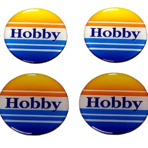 Lot de 4 pièces Autocollants en forme de dôme en résine avec logo pour enjoliveurs de camping-car Hobby 20-80 mm