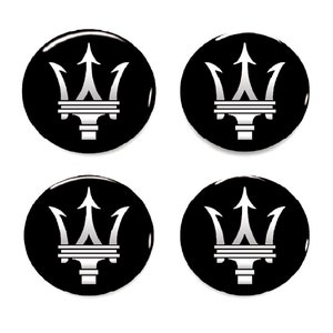 Set van 4 stuks. Maserati Center Wheel Caps-logo hars koepelvormige stickers stickers 20-80 mm