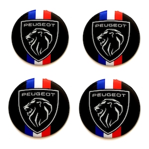 Set van 4 stuks. Peugeot Center Wheel Caps hars koepelvormige stickers stickers tric. 20-80 mm