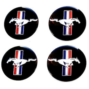 Set van 4 stuks. Mustang wieldoppen logo hars koepelvormige stickers stickers 20-80 mm