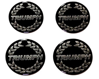 Set da 4 pz. Triumph Center Wheel Caps logo resina adesivi a cupola decalcomanie alloro 30-80mm
