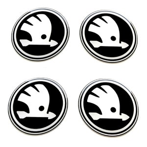 Set 4 Stück Skoda Mitte Radkappen Logo gewölbte Aufkleber 30-80mm Bild 1